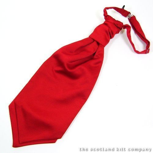 RED RUCHE CRAVAT WEDDING PRE TIED FORMAL DRESS TIE