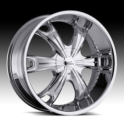 24 INCH 5X4.5 5X4.75 CHROME MILANNI STELLAR WHEELS RIMS 5 LUG 24X9.5 