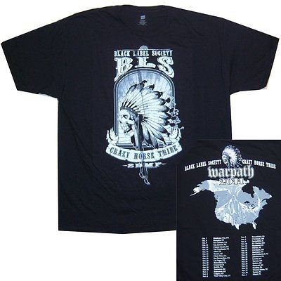 BLACK LABEL SOCIETY CRAZY HORSE WARPATH TOUR 2011 USA CDN T SHIRT XL 