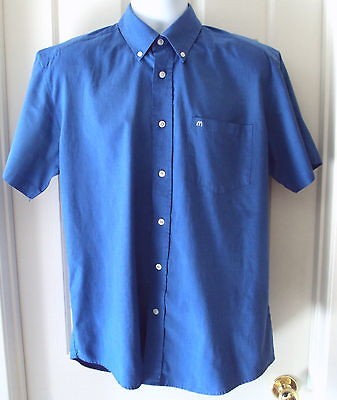 McDonalds Blue Short Sleeve Uniform Costume Shirt Golden Arches Mens 