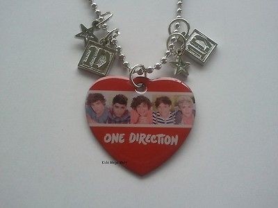   One Direction 1D 32 HEART Charm NECKLACE Band Picture Brand NEW Tags