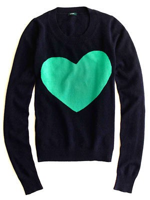 Crew WOMENS HEART ME SWEATER PEACH FLAME,NAVY GREEN & ACORN BLACK 