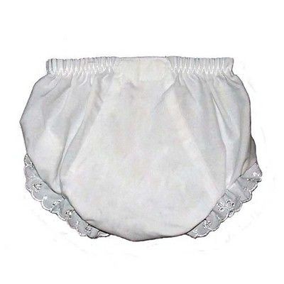 Embroidery Blank Diaper Covers White Double Seat 6 12 months Bloomers 