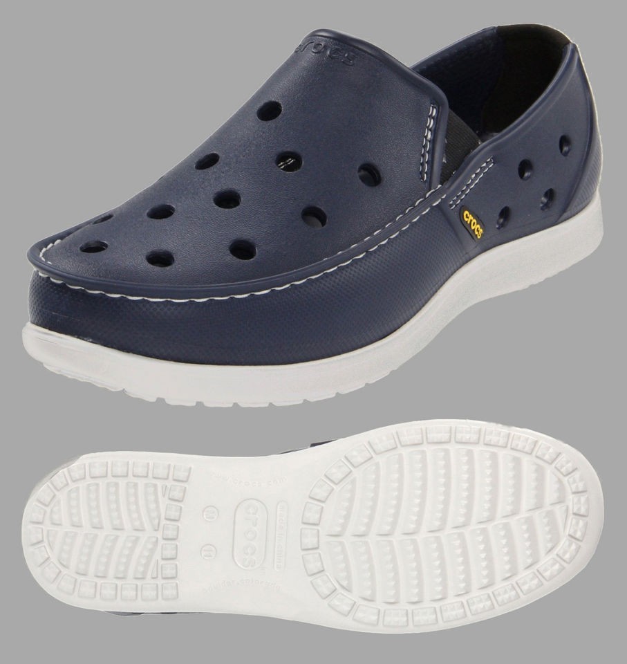 Crocs Duet Santa Cruz Molded Navy Pearl White Men 7 8 9 10 11 12 13