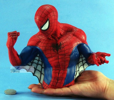   SPIDER MAN DC COMICS FIGURE DIORAMA MODEL COIN PIGGY BANK A159