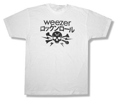 WEEZER   KANJI SKULL CROSSBONES WHITE T SHIRT   NEW ADULT X LARGE XL