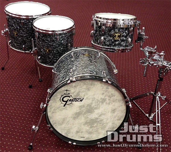 Gretsch USA Custom 4pc Shell Pack in Black Marine Pearl