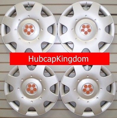 1998 2009 VW BEETLE 16 ORANGE DAISY FLOWER Wheelcover Hubcap SET 