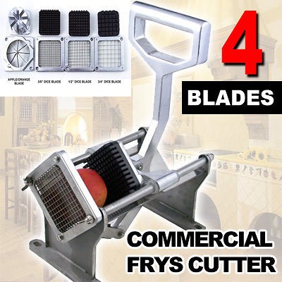 New MTN Potato French Fry Fruit Frys Vegetable Cutter Slicer w/ 4 