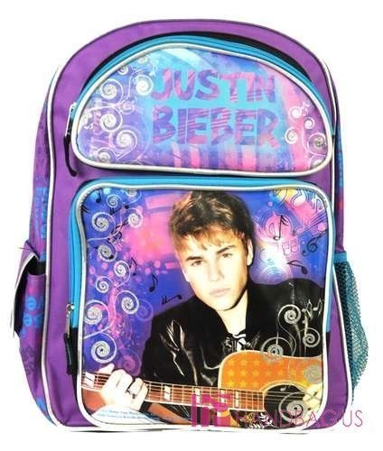 Licensed JUSTIN BIEBER Guitar Music 16 Large Backpack   Girls School 