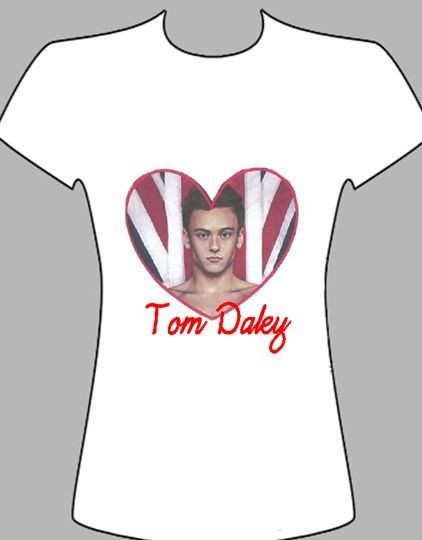 Ladies personalised Tom Daley inspired heart photo print t shirt