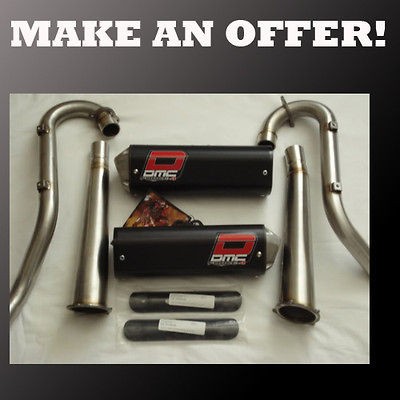 YAMAHA RAPTOR 700 DMC Comp BLACK Full DUAL Exhaust pipe System & spark 