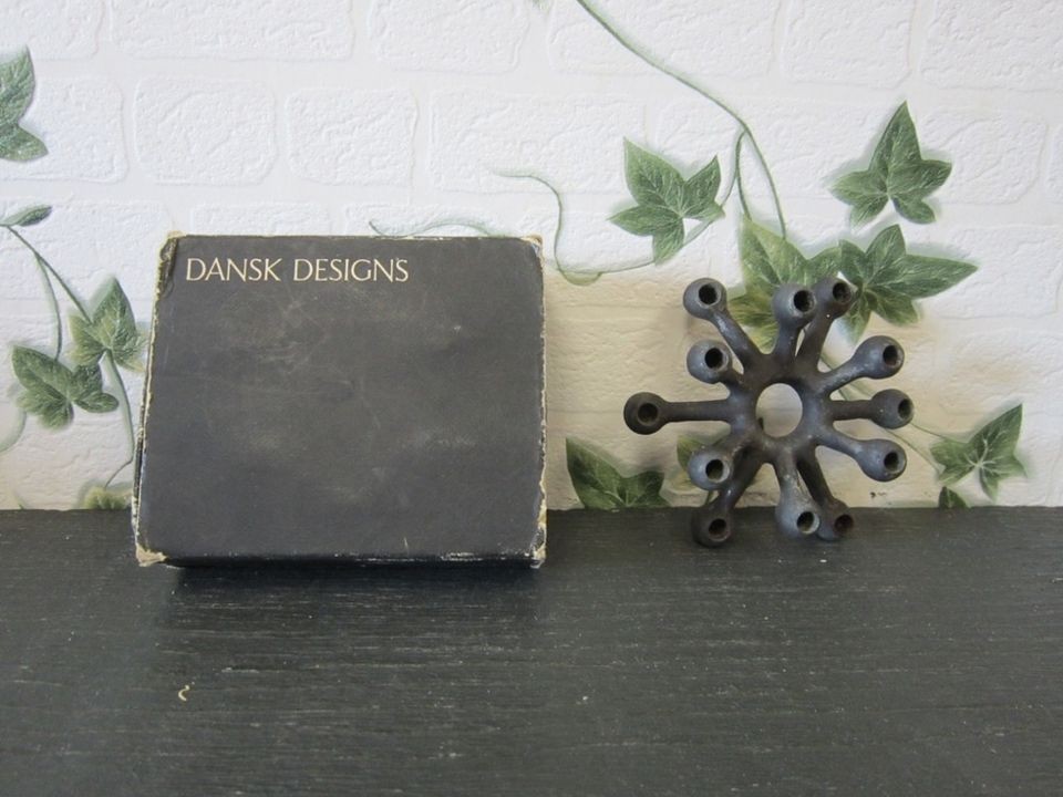 Retro Danish modern Dansk spider cast iron candleholder Jens 