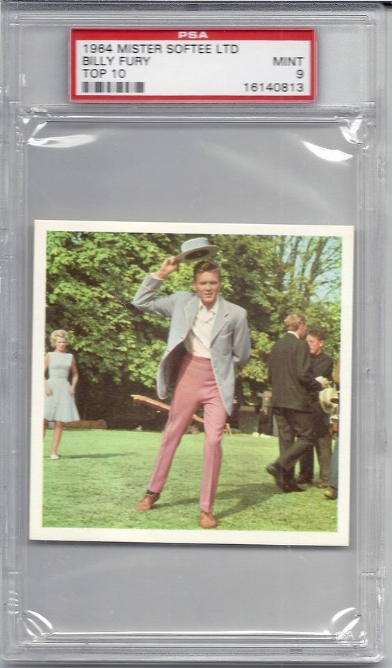 1964 Mister Softee, Top 10, Billy Fury, PSA 9 Mint