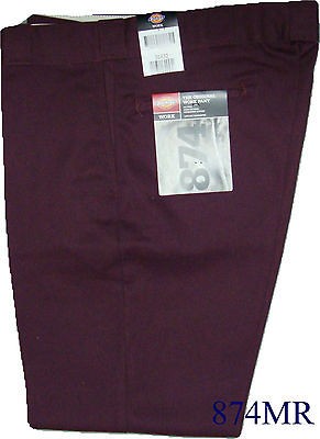   Plain Front Twill Pants Maroon  874 Series  W 29 to W 44