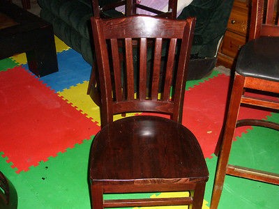 DINING ROOM CHAIRS Vertical Slat Back Mahogany Wood