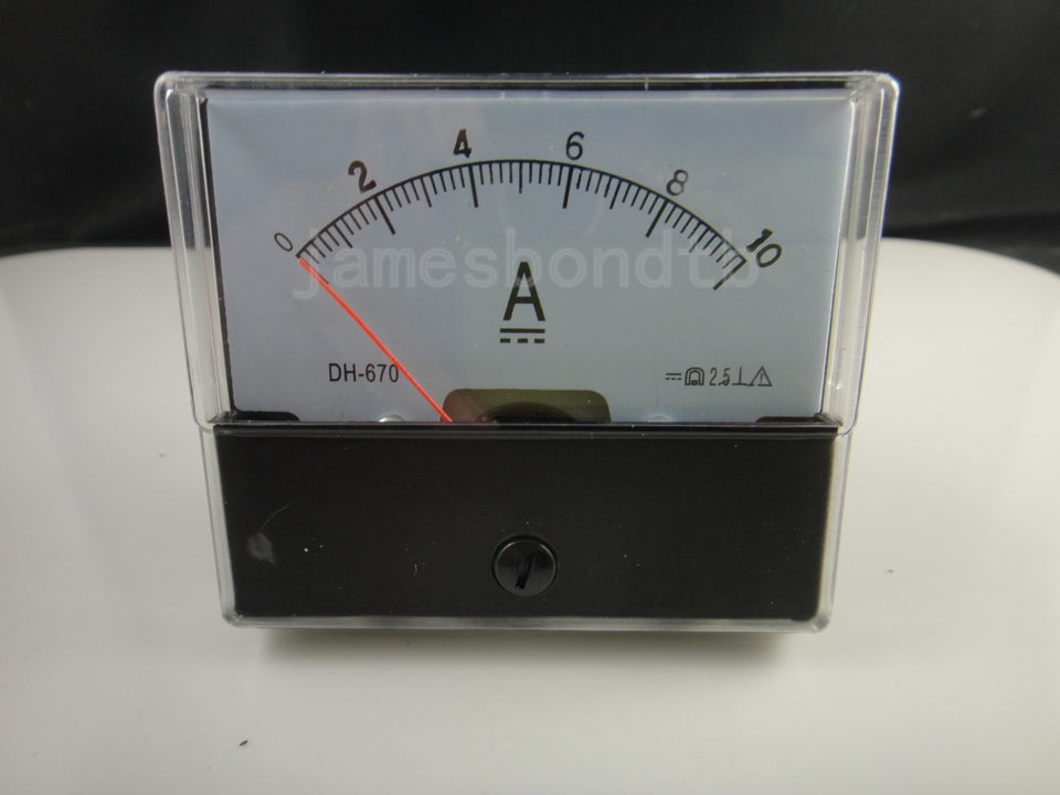 Analog Amp Panel Meter Current Ammeter DC 0 10A 10A