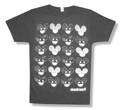 DEADMAU5   REPEAT MOUSE HEAD TECHNO GREY T SHIRT   NEW ADULT X SMALL 