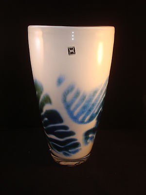 Hadeland Glassverk glass works Norway mouth blown KORALL VASE $525 NIB