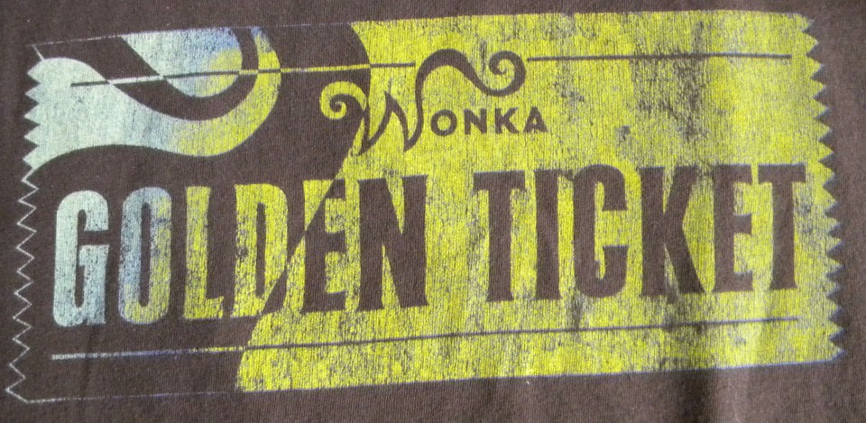 Charlie And The Chocolate Factory Willy Wonka Golden Ticket T Shirt 