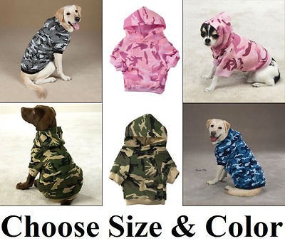 CAMO DOG HOODIE Soft Fleece SWEATER COAT PUPPY PET CLOTHES