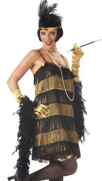 red FLAPPER DRESS twenties 20s fringe adult womens sexy halloween 