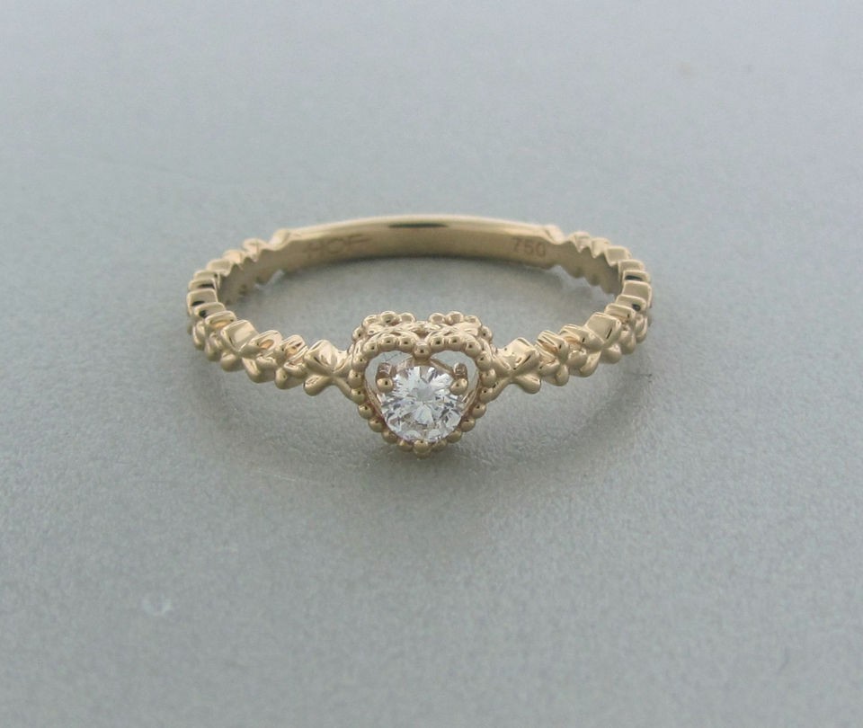 NEW HEARTS ON FIRE MY FIRST BEADED HEART SOLITAIRE DIAMOND RING $1130