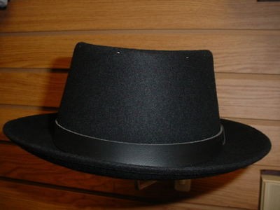 STETSON PORK PIE MENS SIZE SMALL 100%WOOL BLACK MADE IN USA