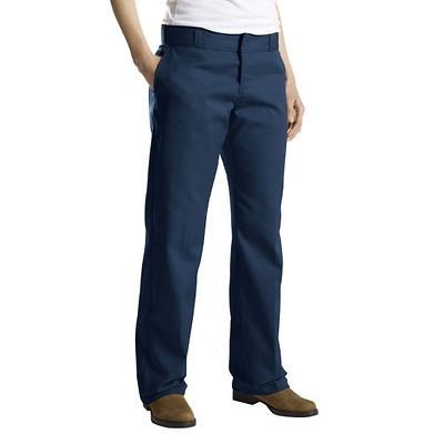 DICKIES WOMENS STRAIGHT ORIGINAL WORK PANTS RINSED NAVY