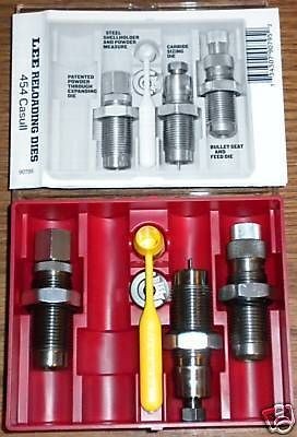 LEE 454 Casull CARBIDE 3 DIE SET # 90795 + shell holder