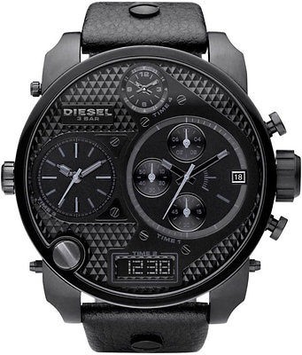 Diesel DZ7193 Blackout Three Timer Chronograph Badass Men Watch New ON 