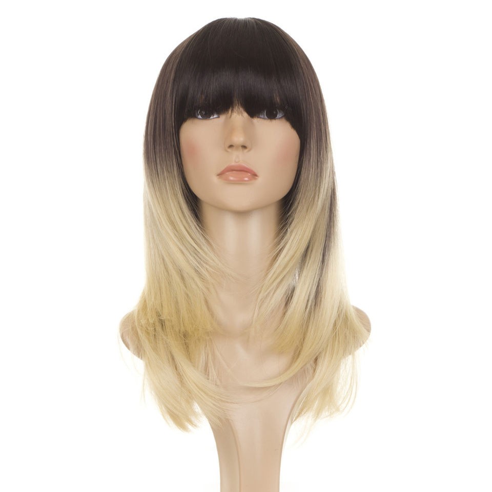 Long Face Framing Wig  Blunt Fringe  Feather Cut  Heat Styleable 