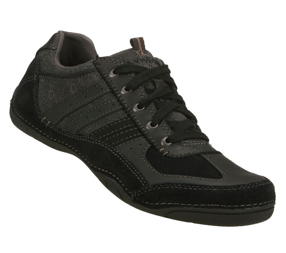 SKECHERS SHOES 63189 DONATO BLACK MEN CASUAL SPORTY SNEAKER SOFT 