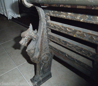 BISSELL &CO 1874 IRON DRAGON ORNATE FIREPLACE INSERT+BALDWIN & GRAHAM 