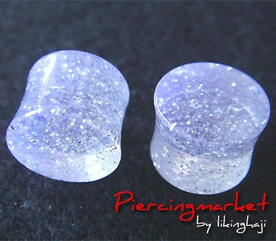 12mm Glitter Double Flare Ear Plug Ring Earlet Earrings Body 