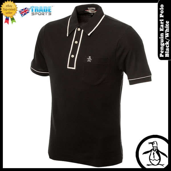 PENGUIN MENS EARL POLO SHIRT BLACK/WHITE BNWT S M L XL