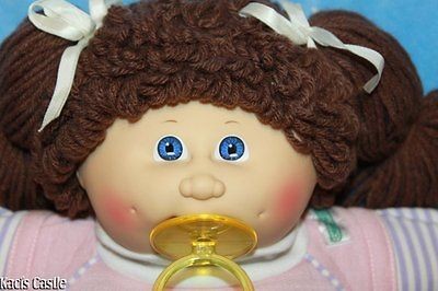 Cabbage Patch Kids Vintage Coleco 1985 Brown Poodle/Violet ​Blue 