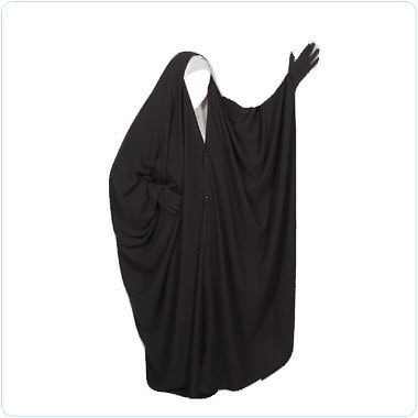 Black Malhafa overhead abaya jilbab islamic clothes eid