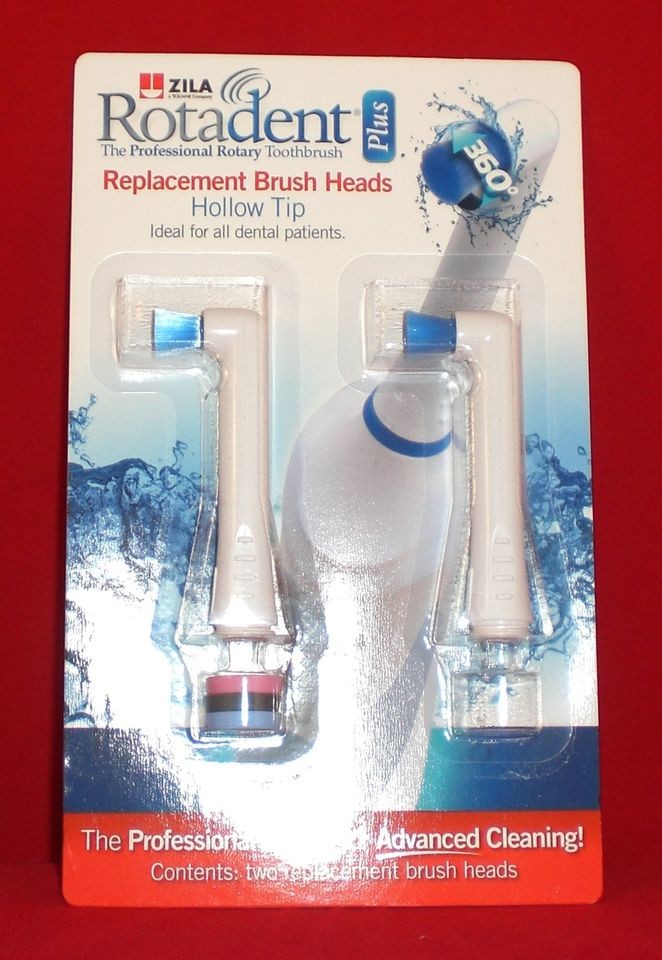 Rotadent PLUS   Brush heads   FLAT HOLLOW TIP   2 pack FREE SHIP