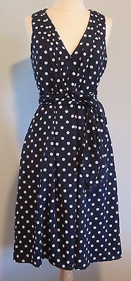 Crew Elinor Dress in Polka Dot 0 Navy