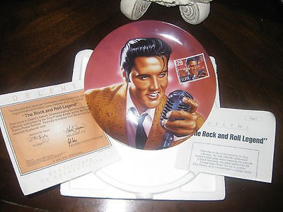 ELVIS THE ROCK AND ROLL LEGEND BRADFORD EXCHANGE/DELPH​I COLLECTOR 