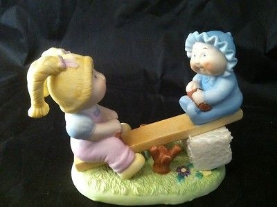 CABBAGE PATCH KIDS FINE PORCELAIN PLAYGROUND FUN SEE SAW CHILDREN 