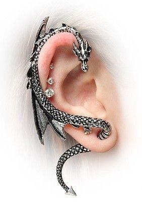   Dragon game of THroNes blood royal metal earcuff cuff emerald Z008