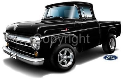 1957 F100 Pickup Truck Cartoontees Mens Tshirts 7321 F 100 Vintage Car 