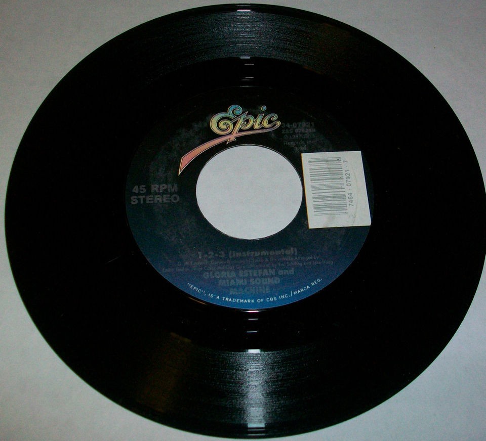 Gloria Estefan and Miami Sound Machine 1 2 3 45rpm 1987 Epic 34 