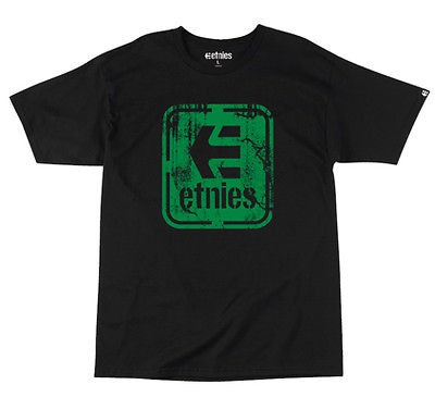 ETNIES STAMPED BLACK SIZE SMALL MENS SKATE T SHIRT NEW