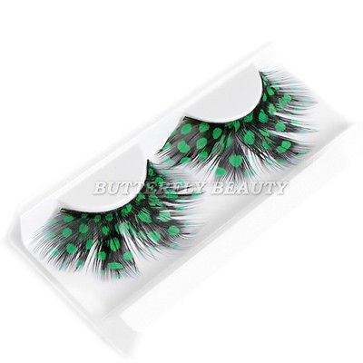   Dot Feather False Eyelashes Extensions Peacock Long Eyelashes F036