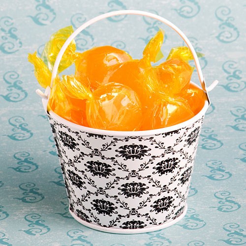 60 Cute Metal Damask Design Pail Wedding / Bridal Shower Favors