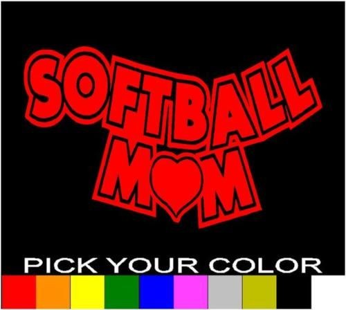 SOFTBALL MOM 6 DECAL STICKER VINYL CAR WINDOW