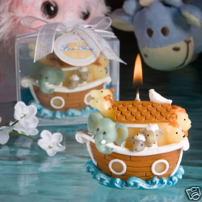 24 Noahs Ark Candle Baptism Baby Shower Favor Boy Girl